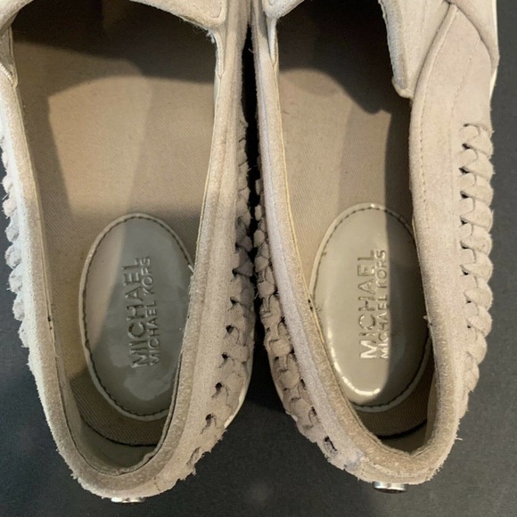 Michael Kors Gray Suede Slip On Shoes Casual Loafers Braided Womens Size 7M EUC - Picture 6 of 9